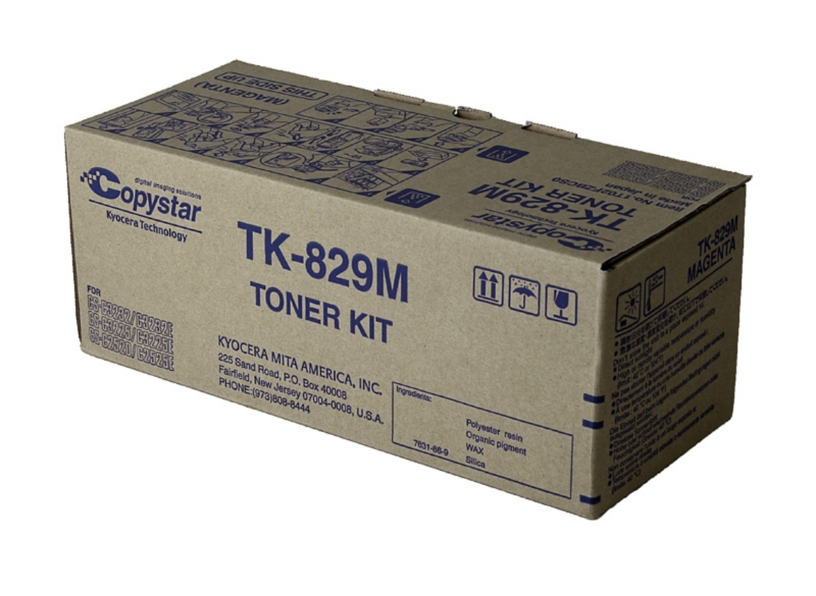Picture of Kyocera Mita 1T02FZBCS0 (TK-829M) Magenta Toner Cartridge (7000 Yield)