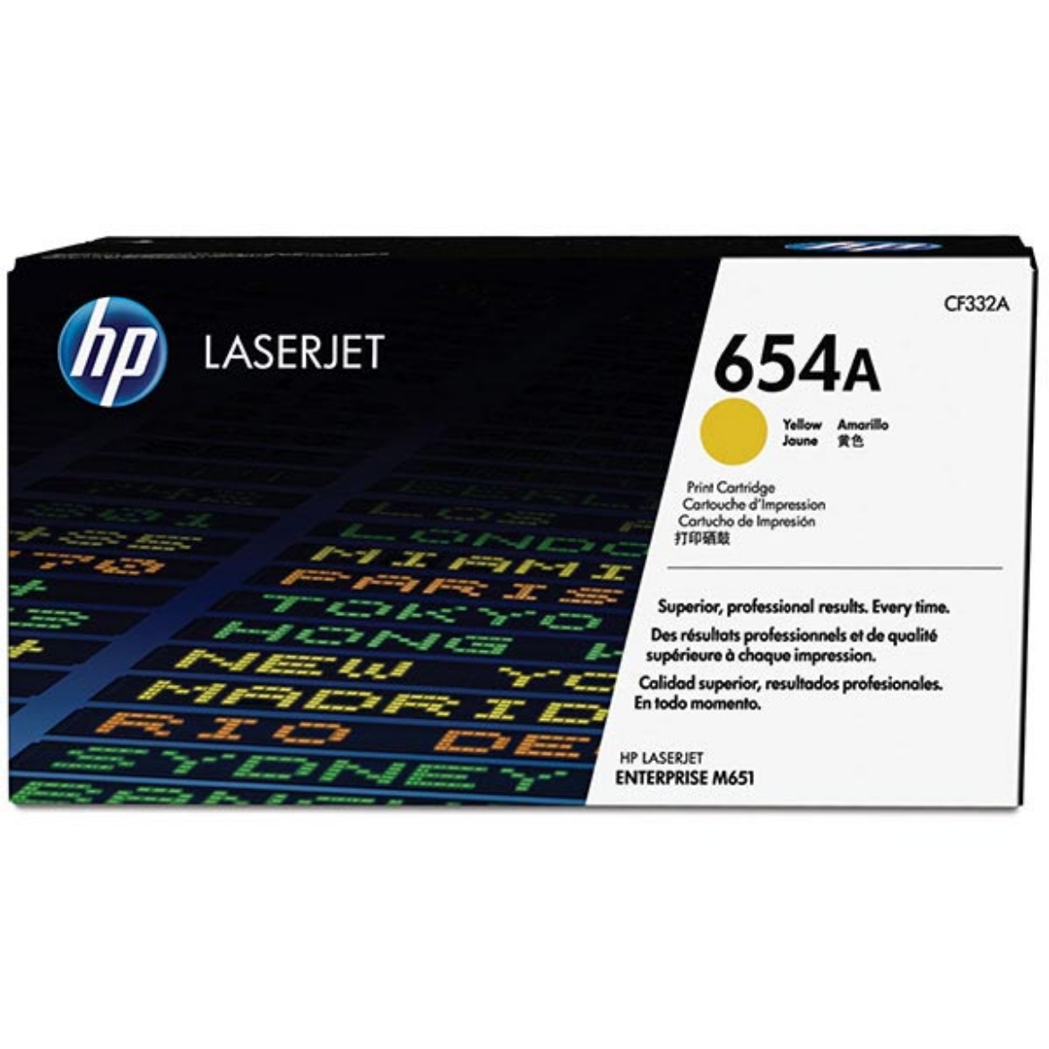 Picture of HP CF332A (HP 654A) Yellow Toner Cartridge (1000 Yield)