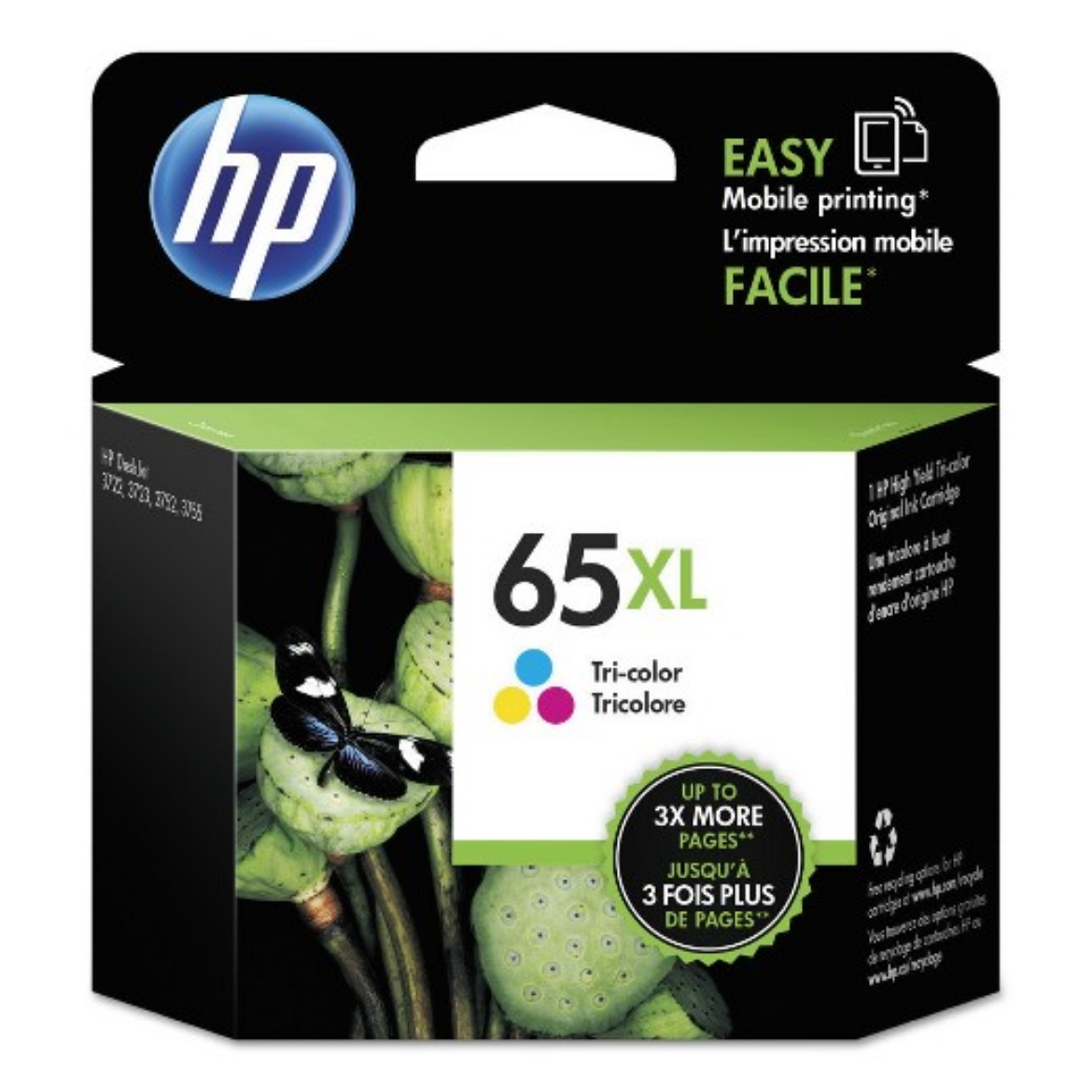 Picture of HP N9K03AN (HP 65XL) High Yield Tri-Color Ink Cartridge (300 Yield)