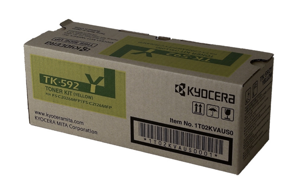 Picture of Kyocera Mita 1T02KVAUS0 (TK-592Y, TK-590Y) Yellow Toner Cartridge (5000 Yield)