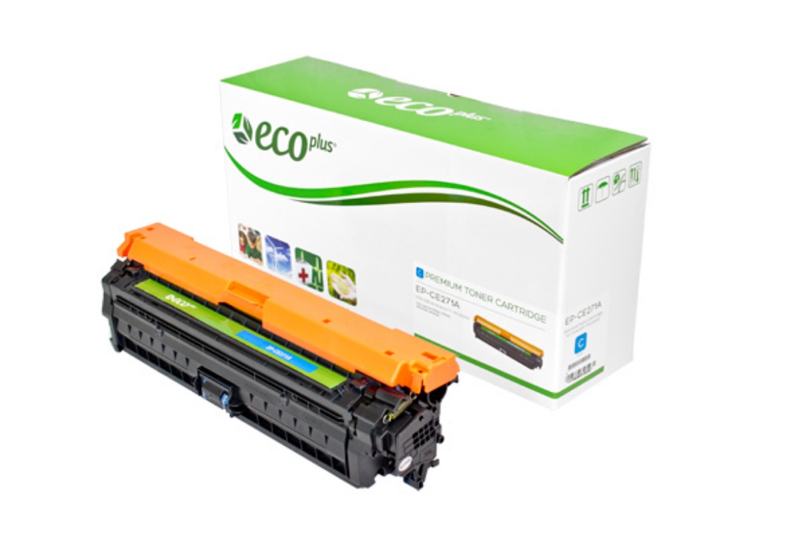 Picture of EcoPlus Reman CE271A (HP 650A) Cyan Toner Cartridge (15000 Yield)