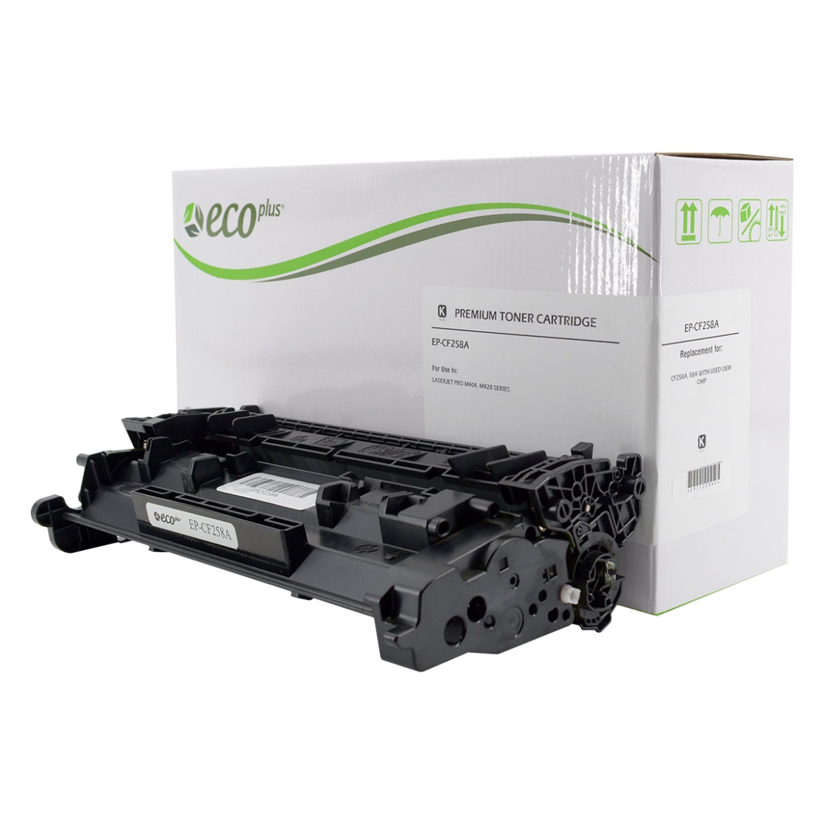 Picture of EcoPlus Reman CF258A (HP 58A) Black Toner Cartridge (3000 Yield)